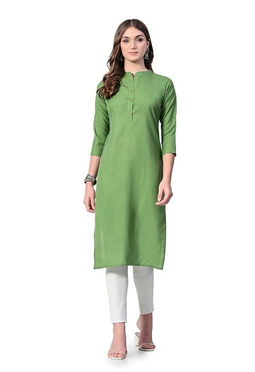 Women's Cotton Blend Solid Straight Kurt